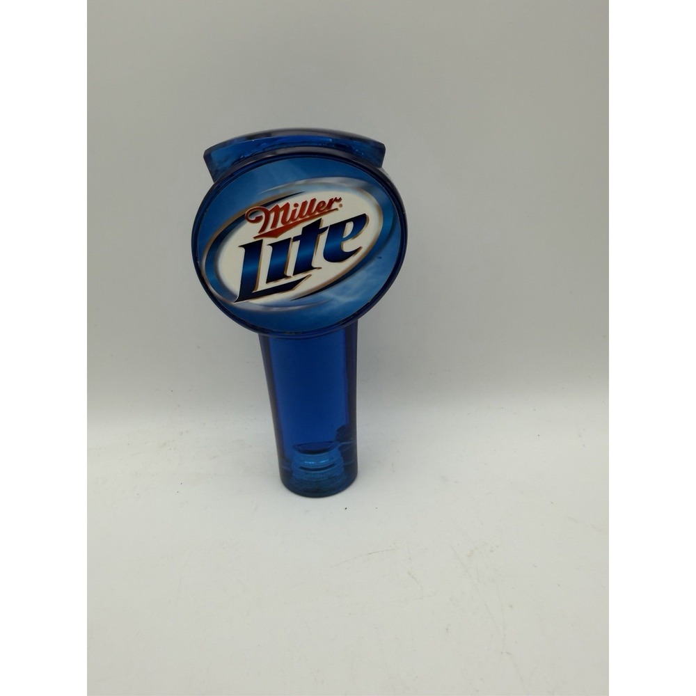 Vintage Miller Lite Beer Acrylic Draft Pull Tap Handle Blue 5" Bar Man Cave